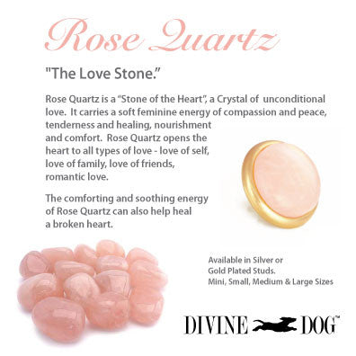 Divine Dog Gemstones for Dog Collars, Leashes and Companion Bracelets - Rose Quartz