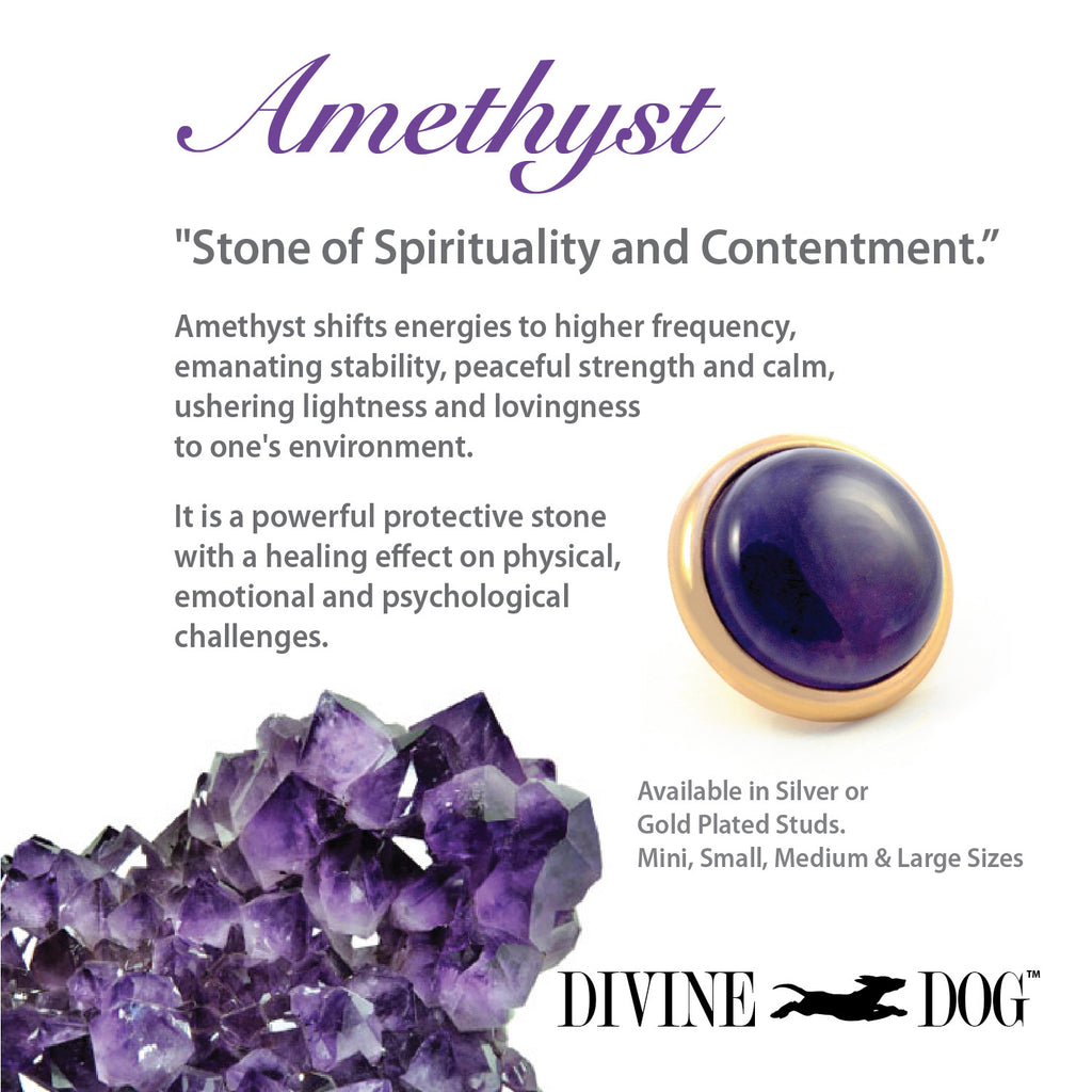 Divine Dog Gemstones for Dog Collars, Leashes and Companion Bracelets - Amethyst