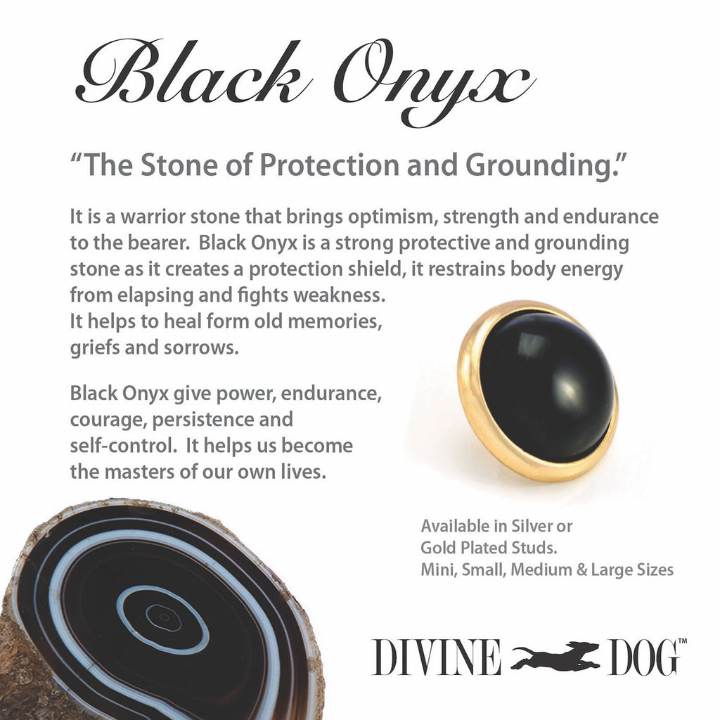 Divine Dog Gemstones for Dog Collars, Leashes and Companion Bracelets - Black Onyx