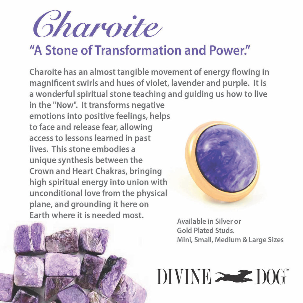 Divine Dog Gemstones for Dog Collars, Leashes and Companion Bracelets - Charoite