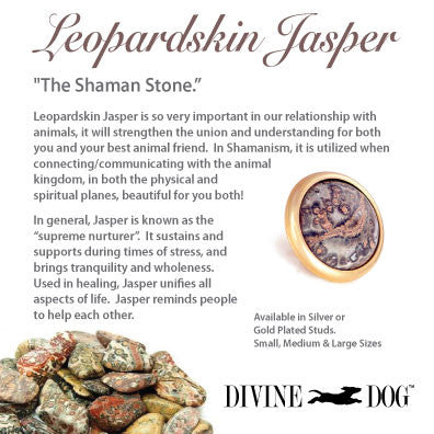 Divine Dog Gemstones for Dog Collars, Leashes and Companion Bracelets - Leopardskin Jasper