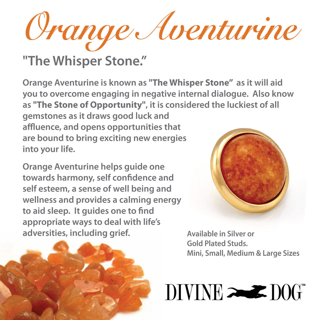 Divine Dog Gemstones for Dog Collars, Leashes and Companion Bracelets - Orange Aventurine