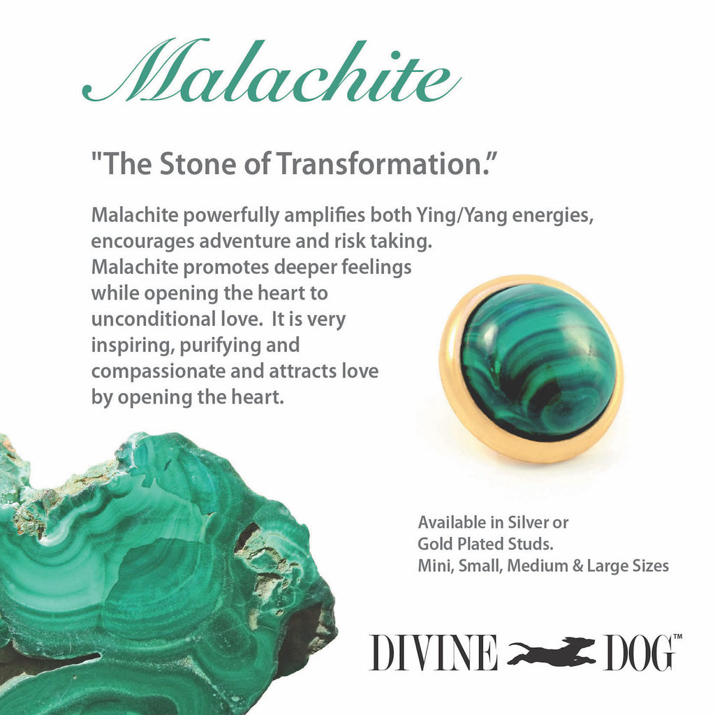 Divine Dog Gemstones for Dog Collars, Leashes and Companion Bracelets - Malachite