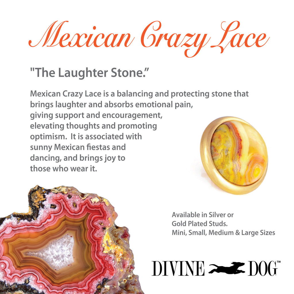 Divine Dog Gemstones for Dog Collars, Leashes and Companion Bracelets - Mexican Crazy Lace