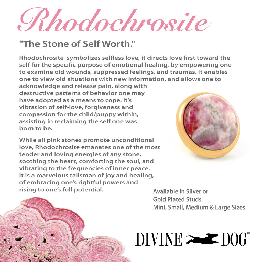 Divine Dog Gemstones for Dog Collars, Leashes and Companion Bracelets - Rhodochrosite